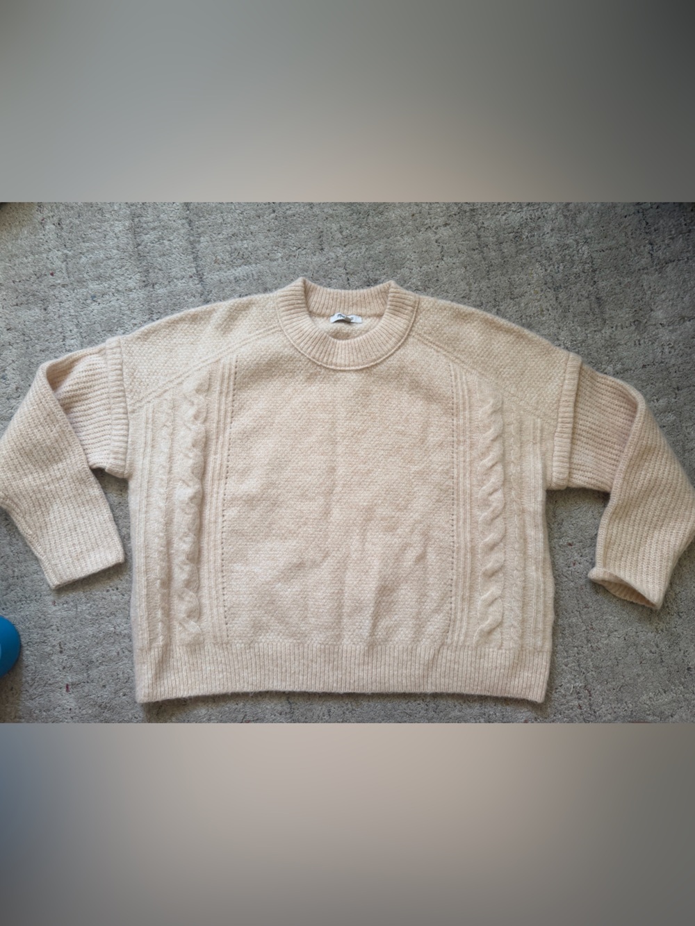 Madewell Cream Cable Crewneck Sweater